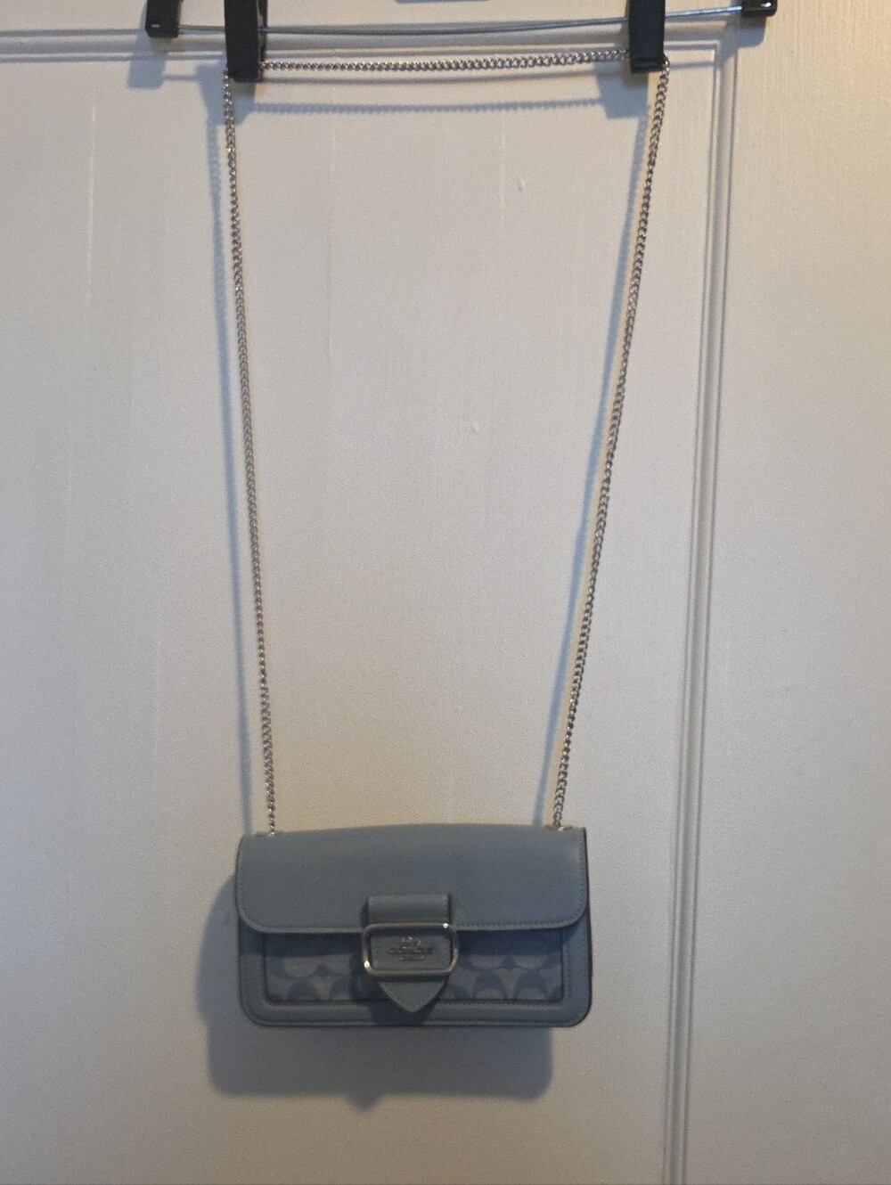 Coach Pale Blue Signature Chain Crossbody